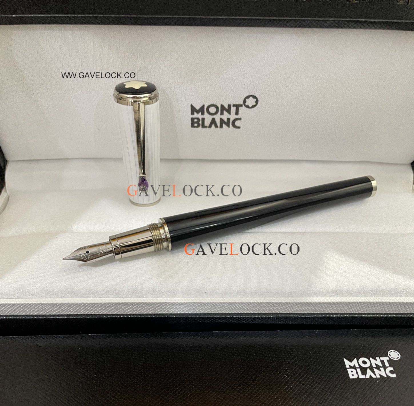AAA Copy Montblanc Ingrid Bergman Precious Resin Fountain Pen Silver White